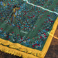 Drake's Green Birds of Paradise Print Tubular Wool Silk Scarf - image 2
