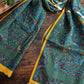 Drake's Green Birds of Paradise Print Tubular Wool Silk Scarf - image 4