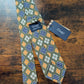 Drake's Green, Blue and Yellow  Geometric Handmade Silk Tie - image 1