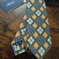 Drake's Green, Blue and Yellow  Geometric Handmade Silk Tie - image 2