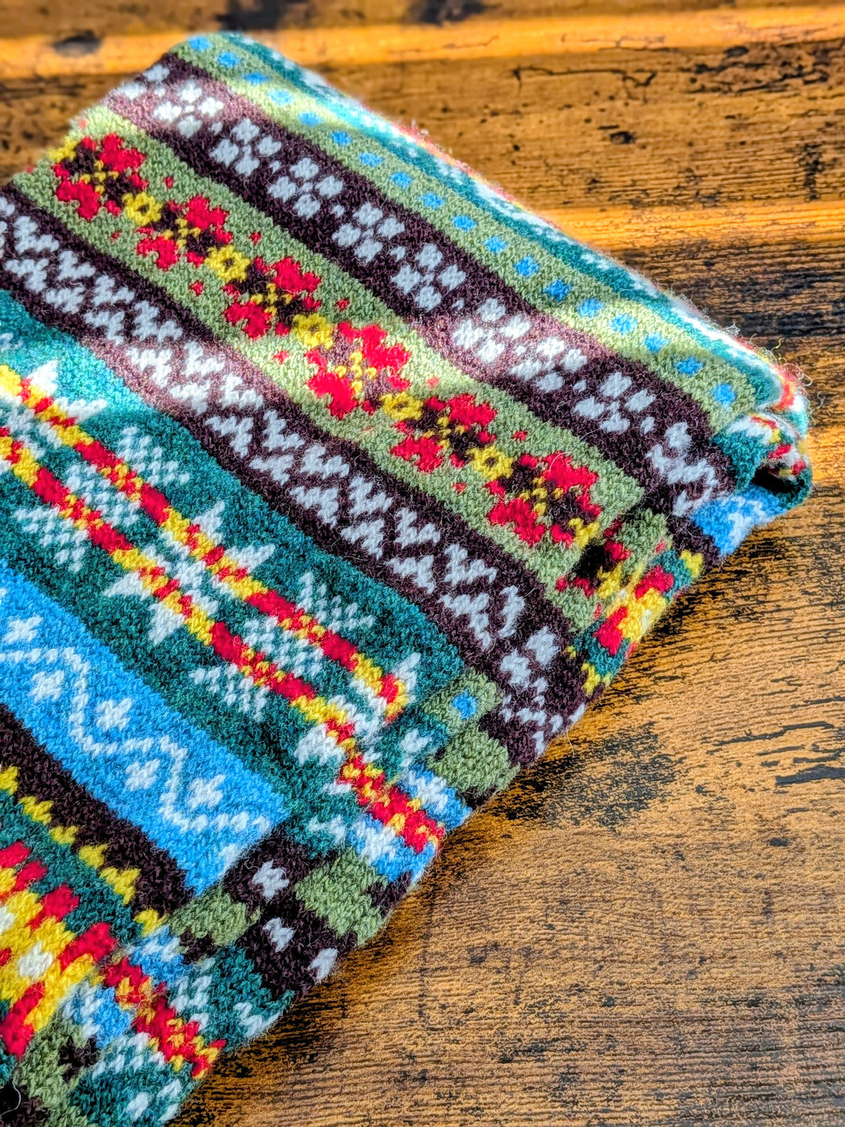Drake's Green Fair Isle Lambswool Scarf - image 4