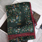 Drake's green floral birds of paradise print wool-silk scarf product image