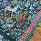 Drake's Green Forest Animals Flower Border Wool-Silk Scarf - image 1