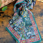 Drake's Green Forest Animals Flower Border Wool-Silk Scarf - image 5