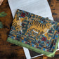 Drake's Green Jumbo Tiger Print Wool-Silk Scarf - image 1