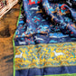 Drake's Green Navy Mughal Fringed Printed Wool and Silk-Blend Scarf - image 2