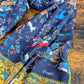 Drake's Green Navy Mughal Fringed Printed Wool and Silk-Blend Scarf - image 6