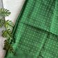 Drake's green polka dot tubular wool-silk blend scarf detail view 5