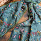 Drake's Green Rustic Elephant Print Wool-Silk Scarf - image 1
