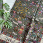Drake's green summer mughal print wool silk scarf detail view 3