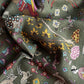 Drake's green summer mughal print wool silk scarf detail view 6