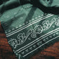 Drake's green summer print wool silk scarf detail view 3