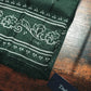 Drake's green summer print wool silk scarf detail view 5