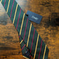 Drake's green yellow pink handmade striped silk cotton tie product image