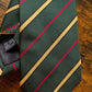 Drake's green yellow pink handmade striped silk cotton tie detail view 3