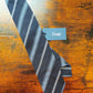 Drake's grenadine navy blue handmade striped silk tie product image