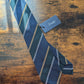 Drake's grenadine navy green yellow multicoloured striped handmade silk tie product image
