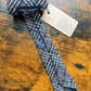 Drake's grey red check handmade silk tie detail view 2