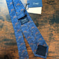 Drake's horse riding navy handmade tipped silk tie detail view 3