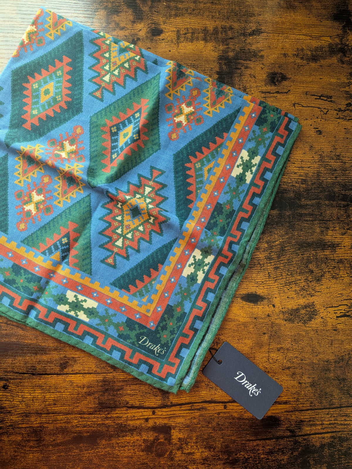 Drake's kilim print wool silk bandana product image
