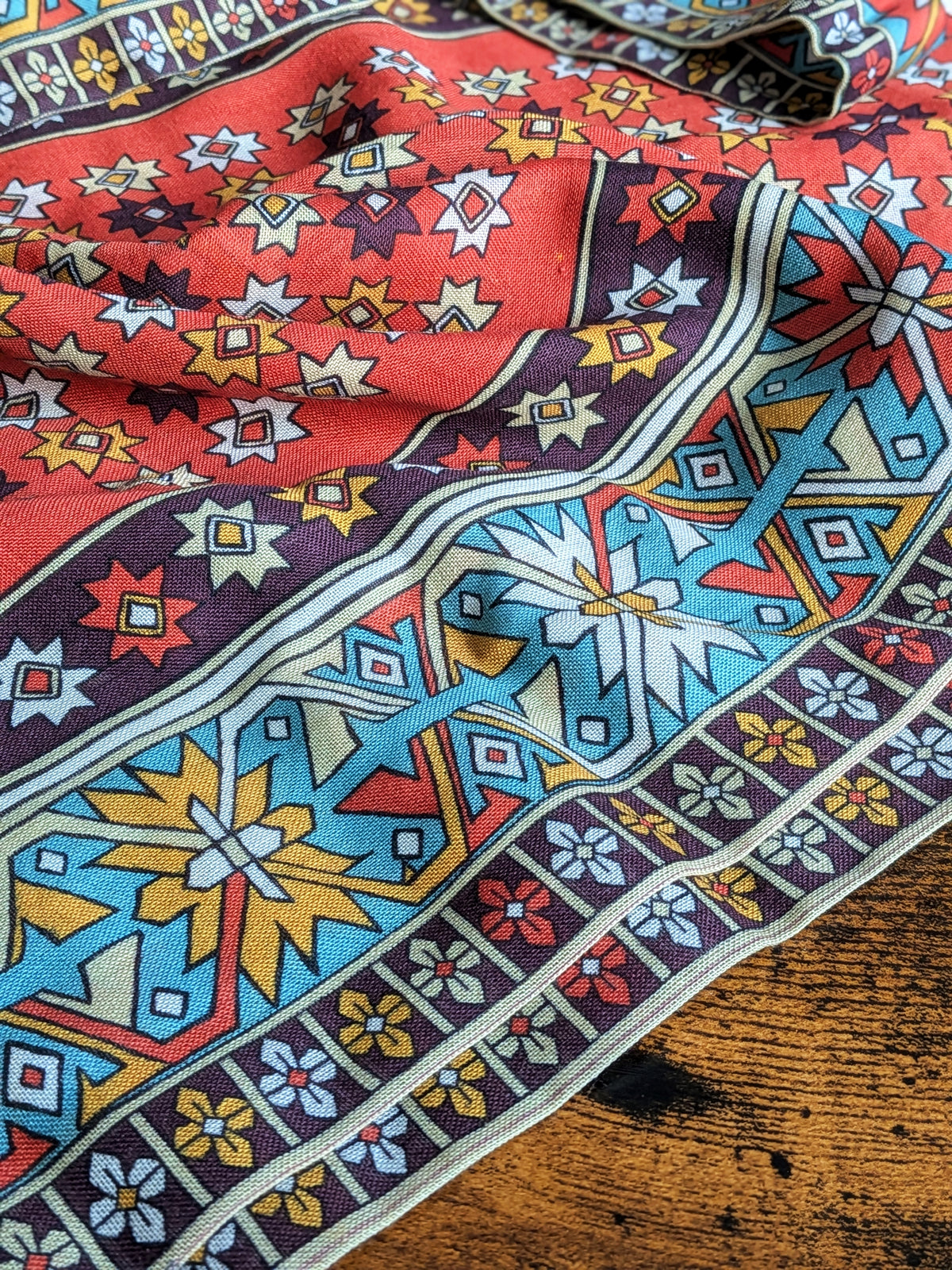Drake's Kilim Print Wool-Silk Long Scarf - image 2