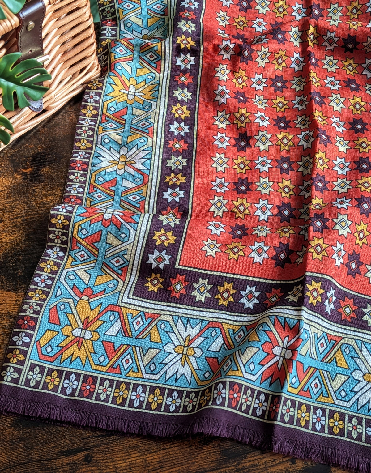 Drake's Kilim Print Wool-Silk Long Scarf - image 3