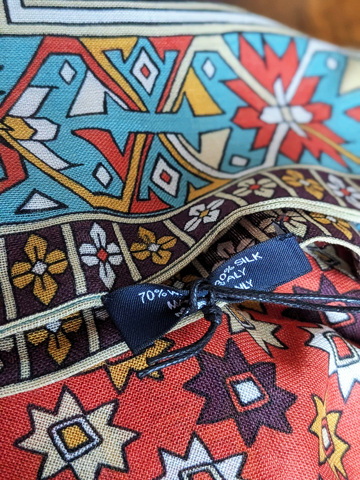 Drake's Kilim Print Wool-Silk Long Scarf - image 4