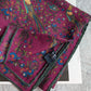 Drake's magenta birds of paradise print wool-silk square scarf detail view 2