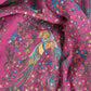 Drake's magenta birds of paradise print wool-silk square scarf detail view 4