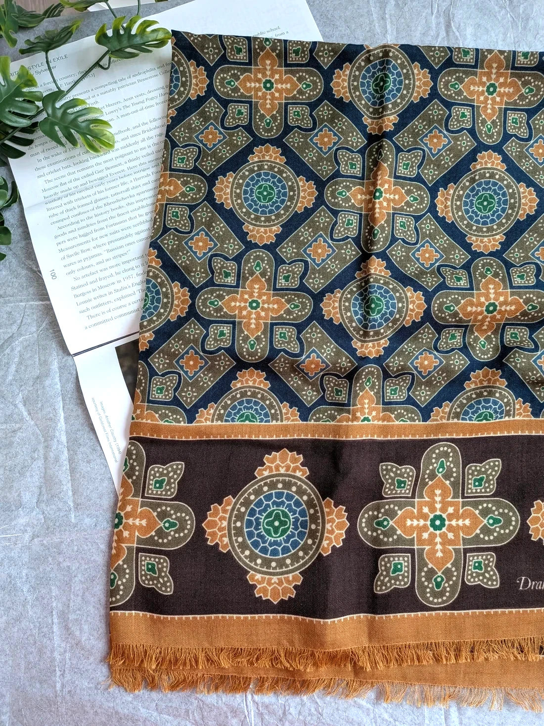 Drake's Medallion Print Wool-Silk Scarf - image 4