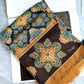 Drake's medallion wool silk print scarf product image