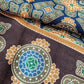 Drake's medallion wool silk print scarf detail view 2