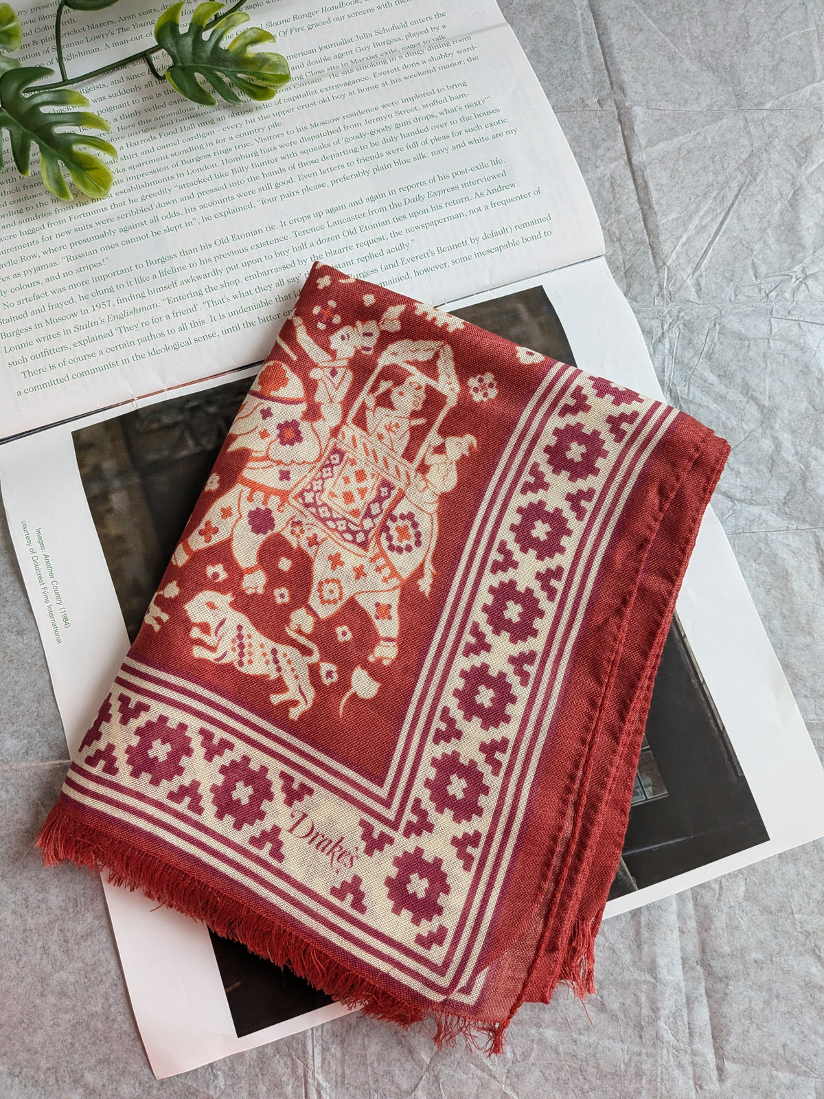 Drake's mughal elephant print wool silk product image