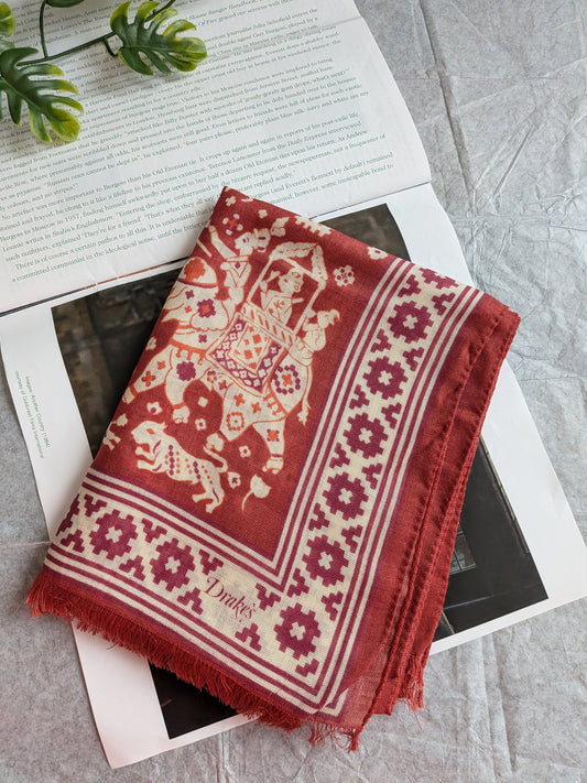 Drake's mughal elephant print wool silk product image