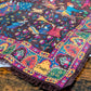 Drake's Mughal Garden Print Wool-Silk Scarf Brown Purple - image 2