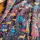 Drake's Mughal Garden Print Wool-Silk Scarf Brown Purple - image 7