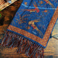 Drake's Navy Birds of Paradise Print Tubular Silk Tasselled Scarf - image 1