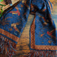 Drake's Navy Birds of Paradise Print Tubular Silk Tasselled Scarf - image 2