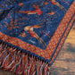 Drake's Navy Birds of Paradise Print Tubular Silk Tasselled Scarf - image 5