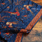 Drake's Navy Birds of Paradise Print Tubular Silk Tasselled Scarf - image 6