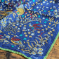 Drake's Navy Birds of Paradise Print Wool-Silk Pocket Square - image 1