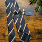 Drake's Navy, Brown and White Striped Handmade Silk Tie - image 3