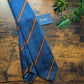 Drake's Navy, Brown and Yellow Striped Handmade Silk Tie - image 1