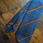 Drake's Navy, Brown and Yellow Striped Handmade Silk Tie - image 3