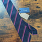 Drake's navy brown pink striped handmade silk tie product image