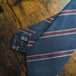 Drake's Navy, Burgundy and White Striped Handmade Silk Tie - image 2