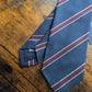 Drake's Navy, Burgundy and White Striped Handmade Silk Tie - image 2