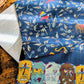 Drake's Navy Elephants and Flowers Print Wool-Silk Scarf - image 2