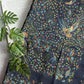 Drake's navy floral birds of paradise print wool-silk scarf product image