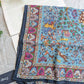 Drake's navy floral mughal print wool silk bandana detail view 2